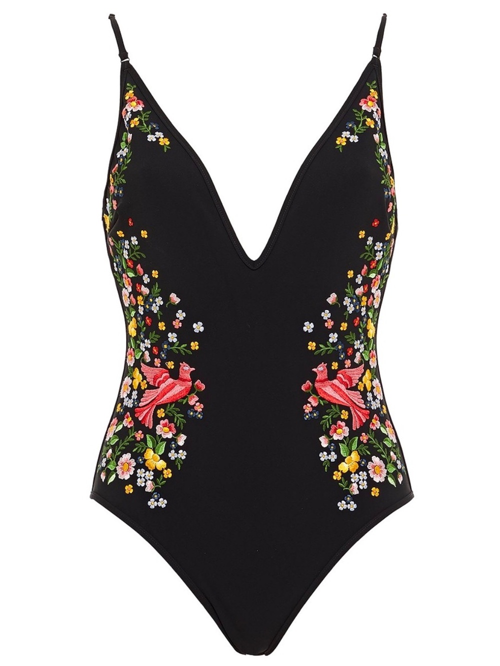 Zimmermann Carnaby Embroidered V One Piece Swimsuit